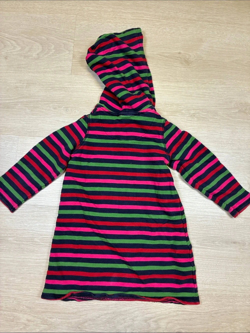 GAP Girls' Hooded Stripe Tunic - Pink, Green & Navy